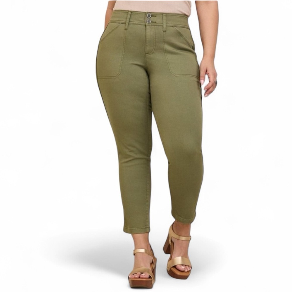 Torrid Olive Green Aviator Crop Stretch Twill Ankle Jeans